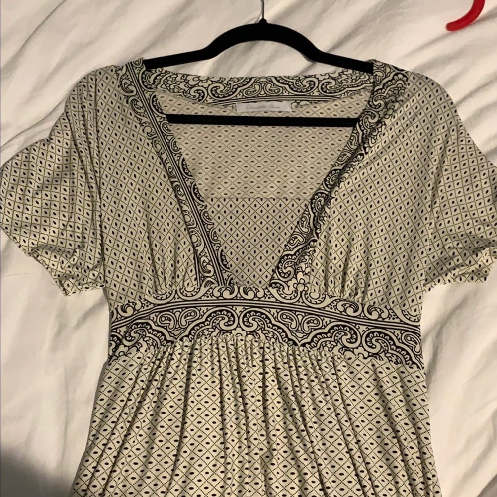Black & cream tunic top